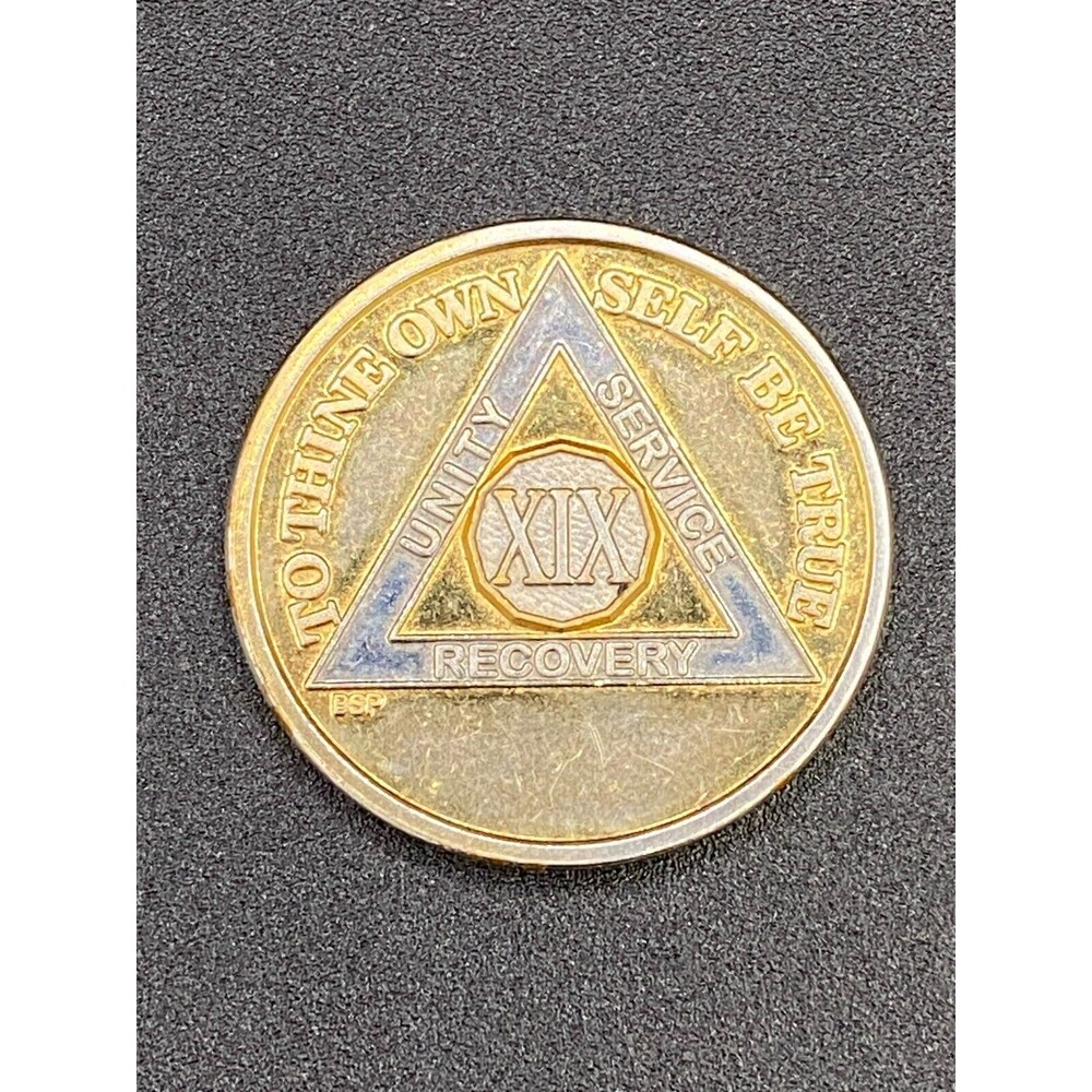 Alcoholics Anonymous 19 Year Medallion Coin